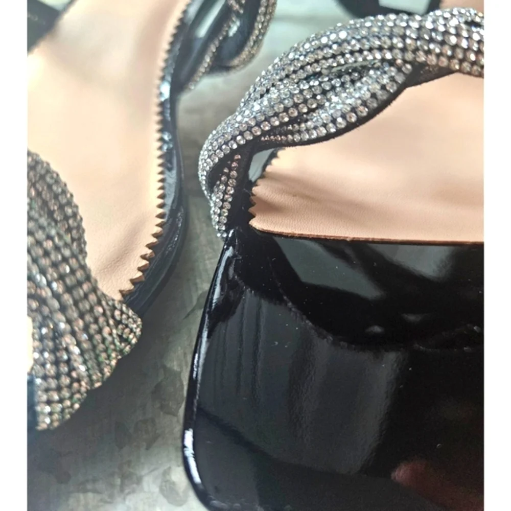J.Crew Zadie strappy kitten heels with crystals